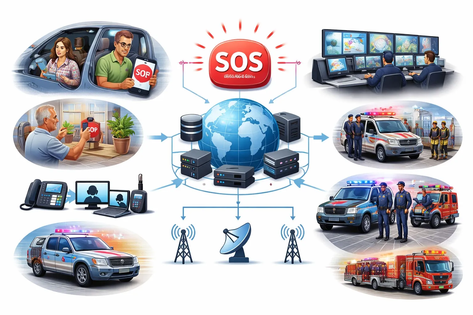 Система IP-телефонной диспетчеризации используется для экстренной диспетчеризации при нажатии SOS. Система IP-телефонной диспетчеризации используется для экстренной диспетчеризации при нажатии SOS.
