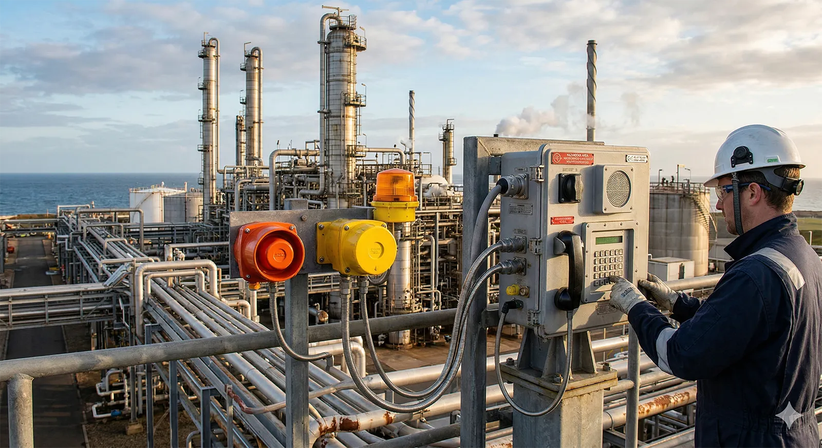 Внешняя точка установки нефтехимического оборудования, требующая влагозащиты и защиты от коррозии