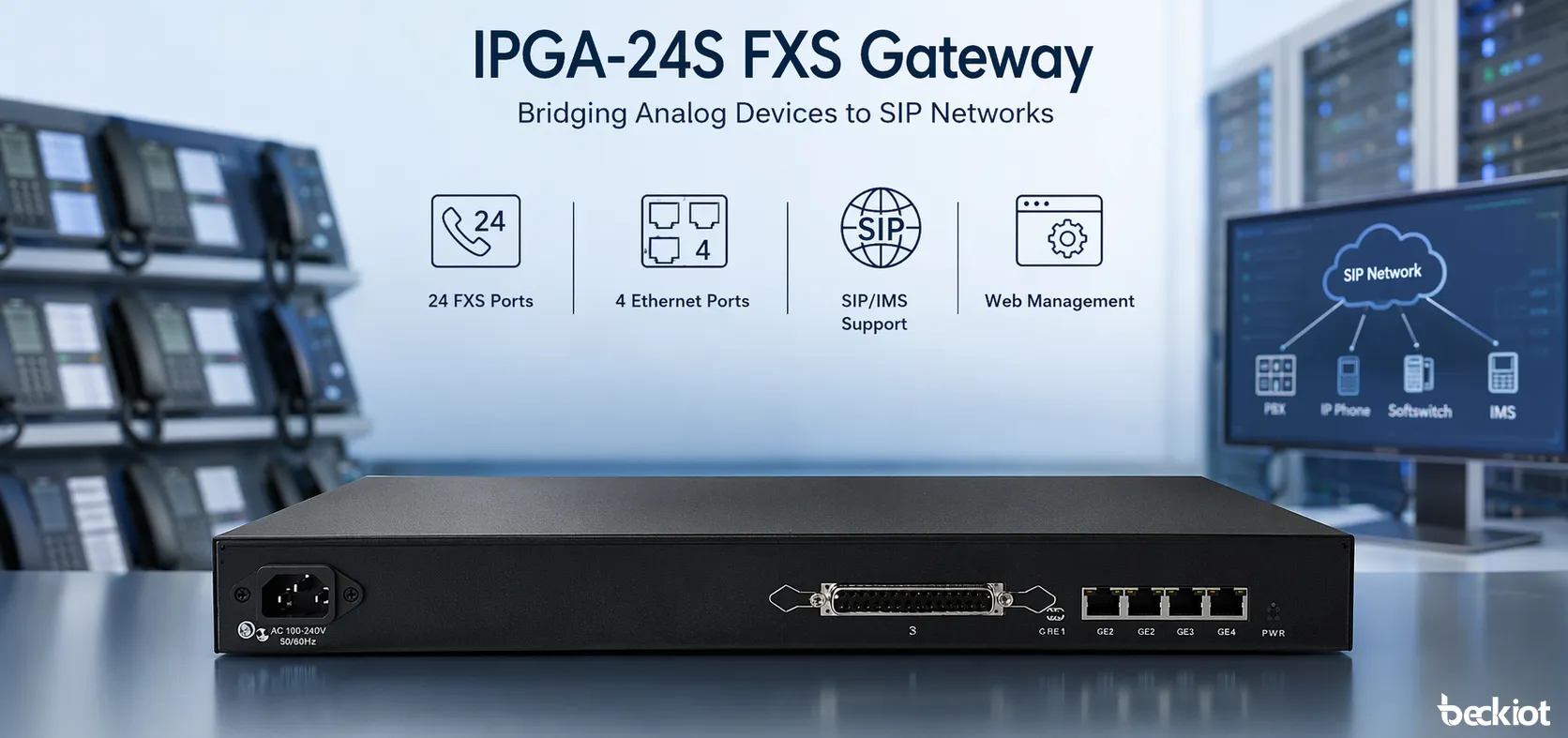 Шлюз IPGA-24S FXS в сценариях SIP-голосовой сети и миграции аналоговых систем