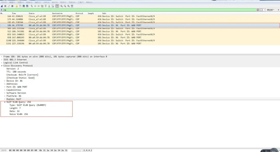 CDP Packet Sent by Phone