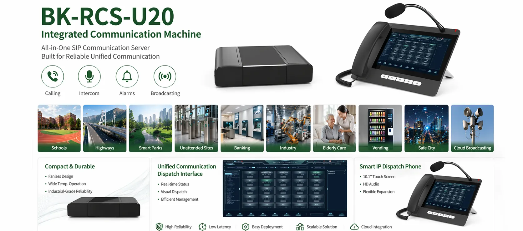 Интегрированная коммуникационная машина BK-RCS-U20 для школ, автомагистралей, умных парков, необслуживаемых объектов, банков, предприятий, учреждений по уходу за пожилыми людьми, вендинговых систем, безопасных городов и облачного вещания