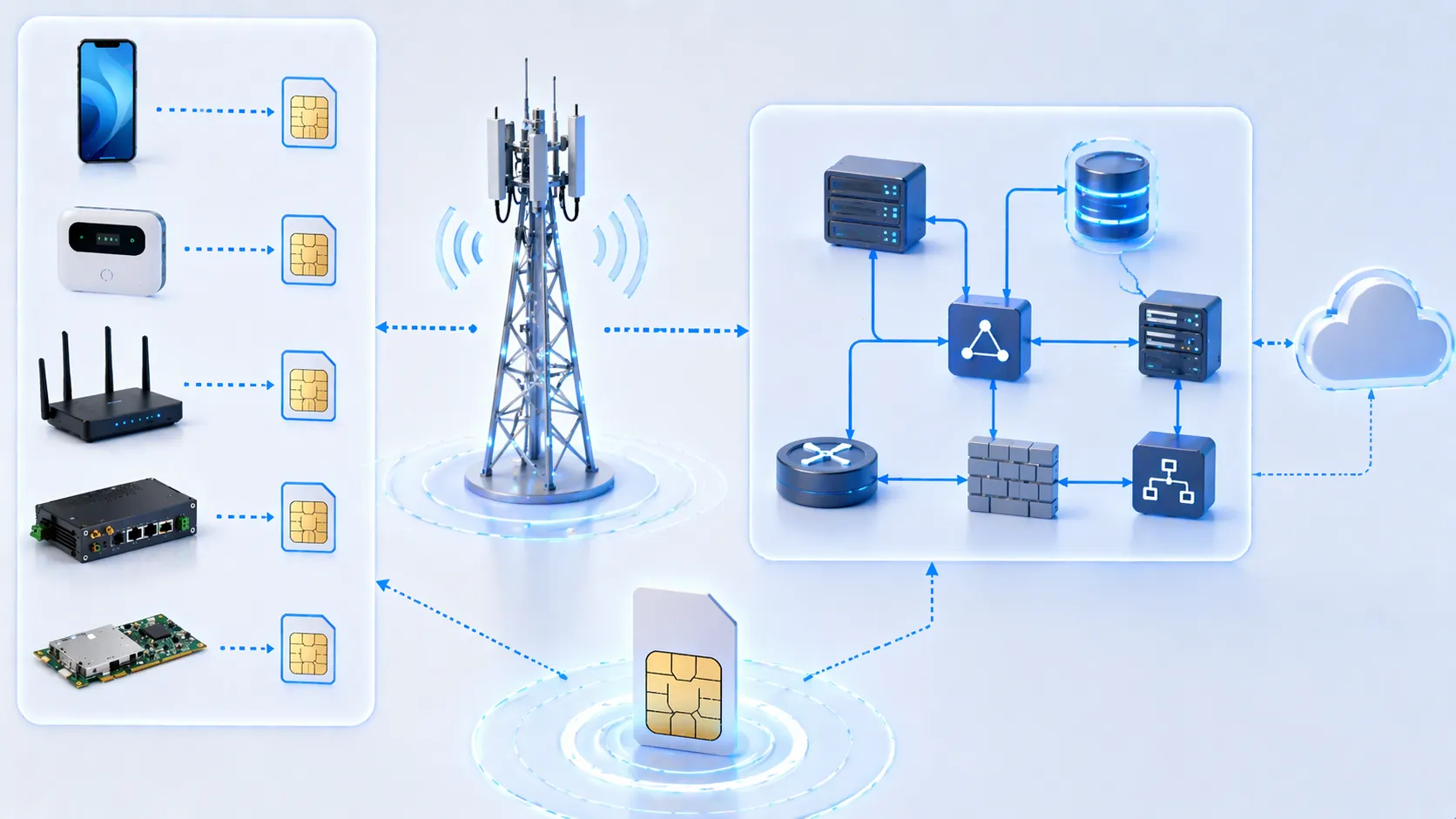 Положение SIM-карты в архитектуре мобильной сети: от устройства и радиодоступа до систем аутентификации ядра сети