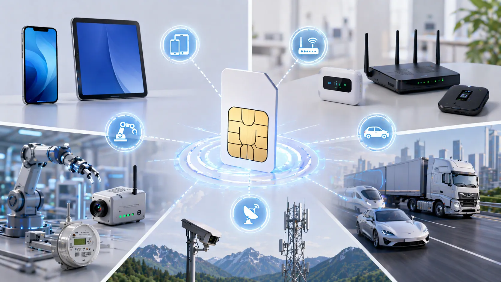 Применение SIM-карт в смартфонах, маршрутизаторах, устройствах Интернета вещей, промышленных шлюзах и подключенном оборудовании
