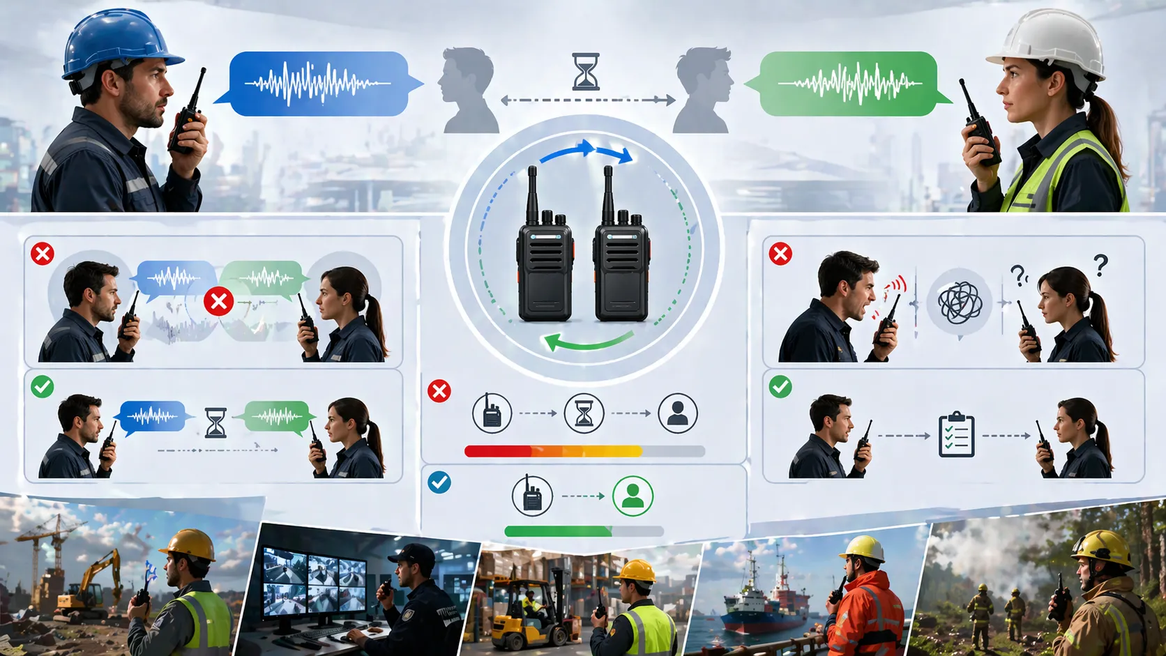 Полудуплексная связь, используемая в полевых операциях, где пользователи передают по одному через общий канал