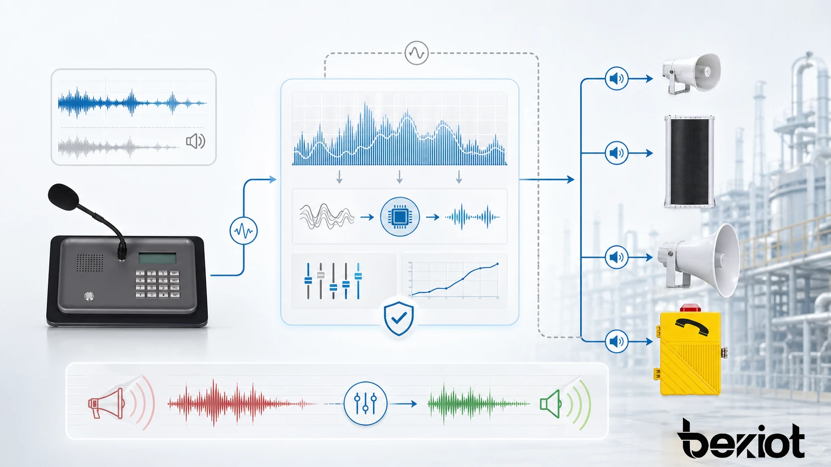 Функции подавления обратной связи: автоматическое обнаружение, адаптивная фильтрация, управление усилением и сохранение четкой речи