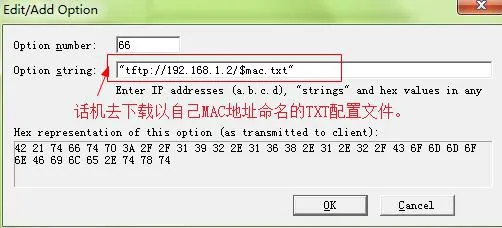 Добавить DHCP option