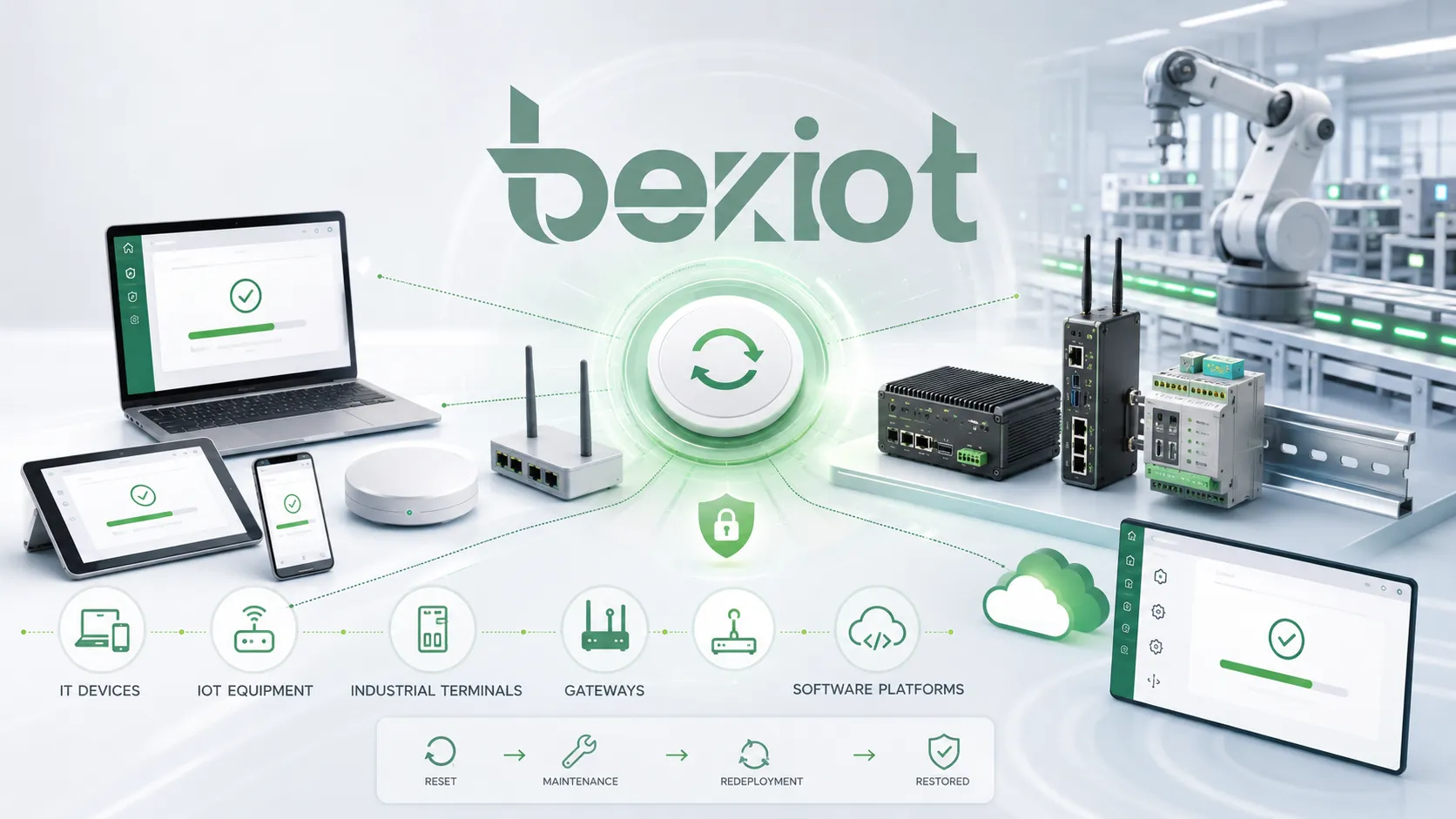 Применение заводского сброса для IT-устройств, IoT, промышленных коммуникационных терминалов, шлюзов и программных платформ