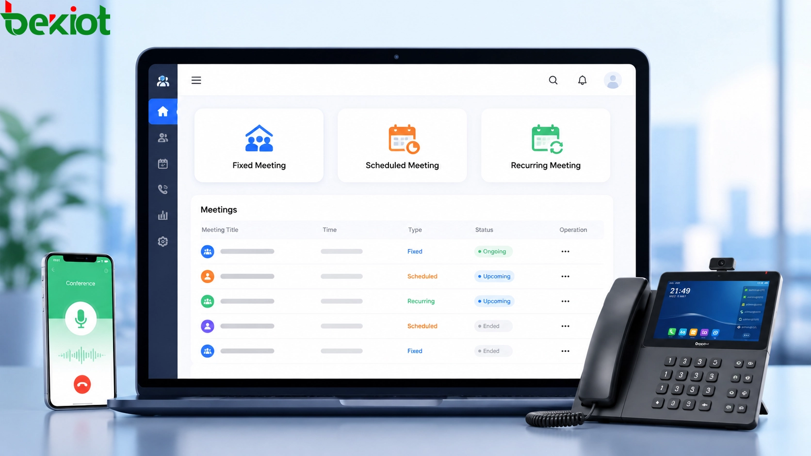 Веб-интерфейс управления телефонными конференциями для фиксированных, запланированных и периодических совещаний