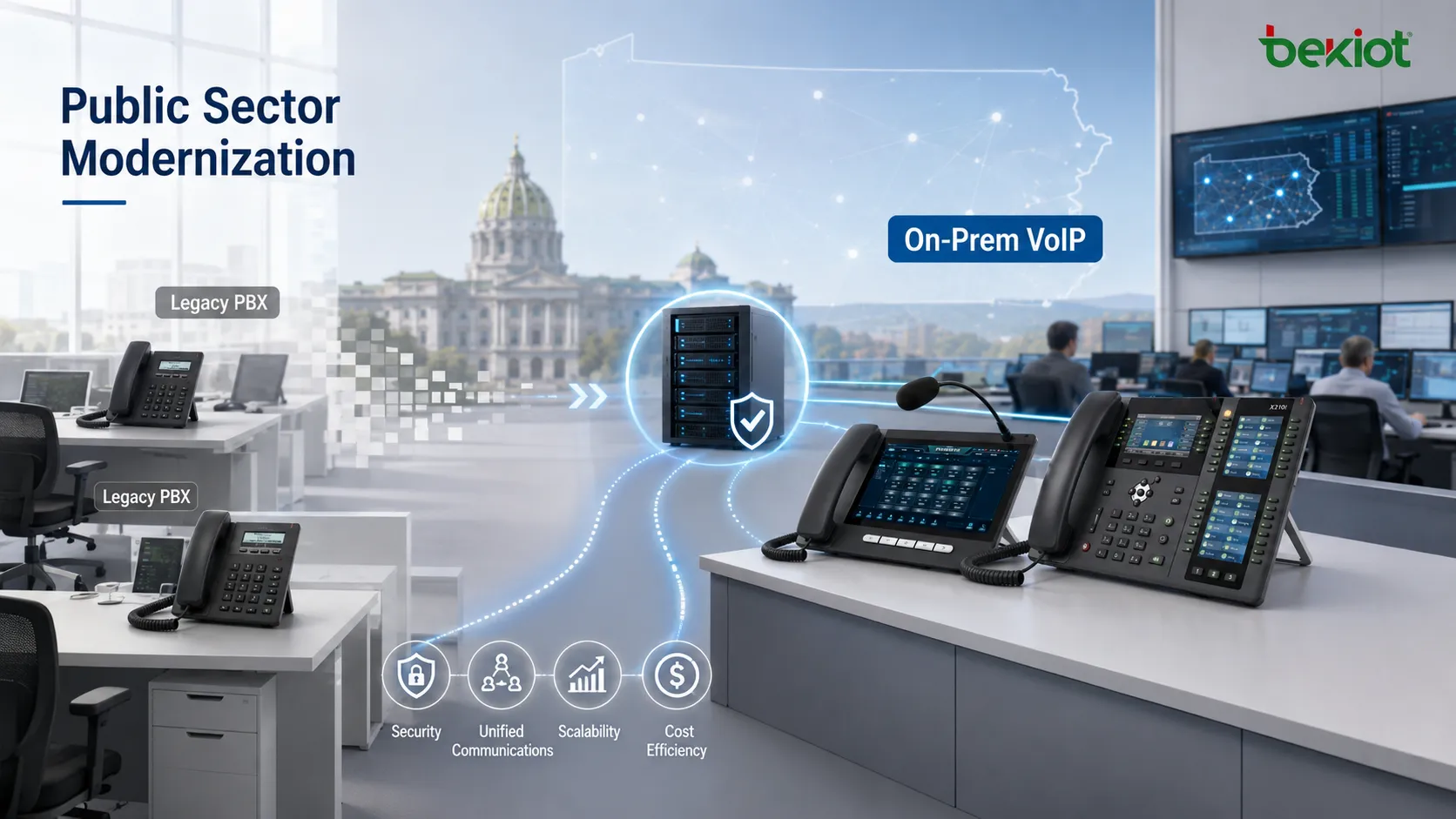 Планирование, проектирование, внедрение, миграция и поддержка проектов PBX и VoIP в Пенсильвании, включая Харрисберг, Филадельфию и Питтсбург