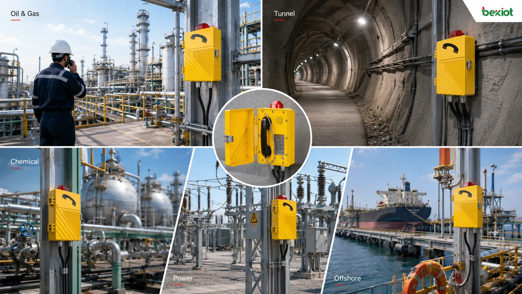 Применение взрывозащищённых телефонов в опасных рабочих средах нефтегазовой, химической, горнодобывающей, туннельной, энергетической, морской, портовой и промышленной отраслей