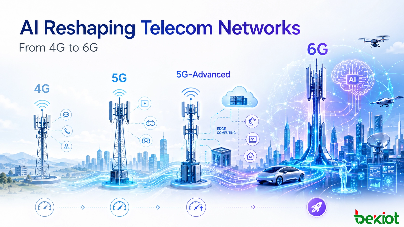 Эволюция мобильных сетей под управлением ИИ от 4G до 6G