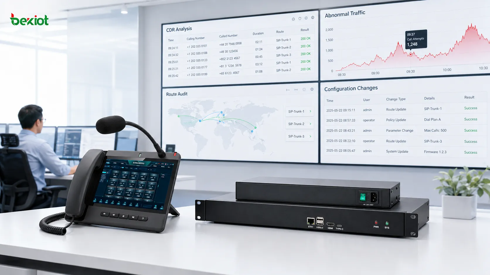 Операционная VoIP-платформа использует анализ CDR, аудит маршрутов, оповещения об аномалиях и журналы прав для выявления несанкционированного международного голосового трафика