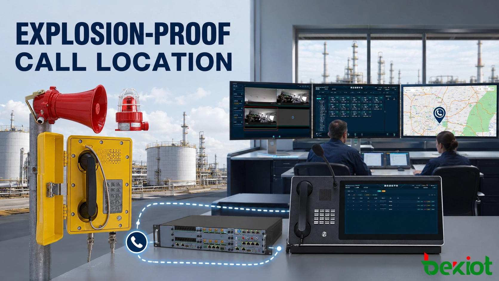 Как диспетчерская определяет местоположение вызова по взрывозащищенному телефону?