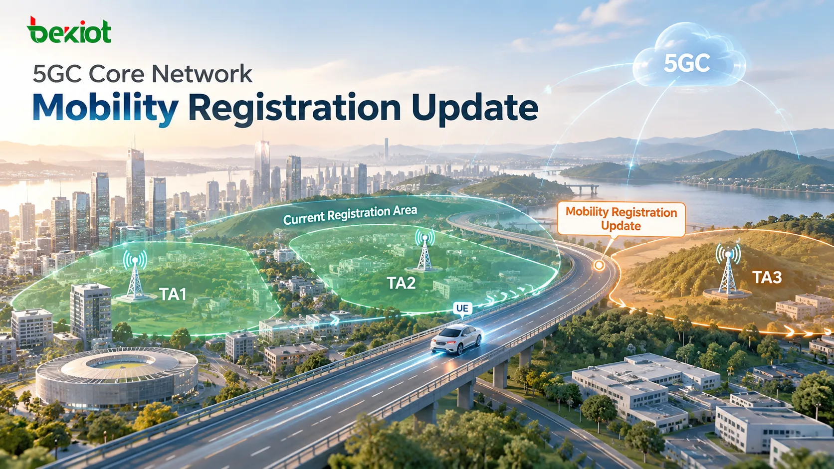 В 5GC Mobility Registration Update UE запускает обновление после перехода из TA внутри текущей Registration Area в новую TA за её пределами, тогда как обычные смены сот или переходы между TA внутри Registration Area не требуют повторной регистрации