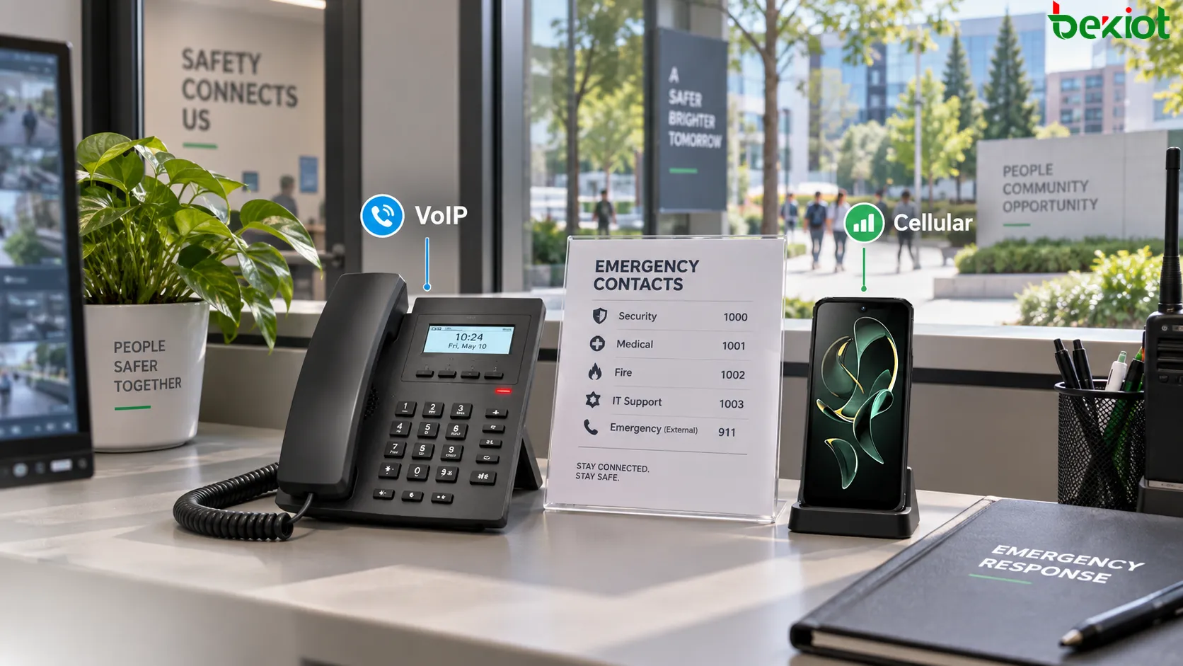 Многомаршрутная архитектура экстренной VoIP-связи с основным SIP-голосом, независимой сотовой связью, альтернативными операторами, резервной стационарной телефонией и локальными экстренными номерами, уменьшающая общие точки отказа