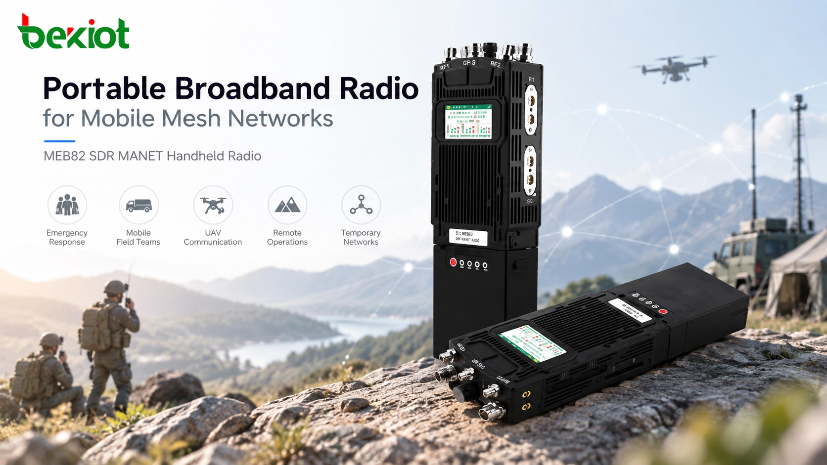 Внешний вид портативной радиостанции MEB82 SDR MANET