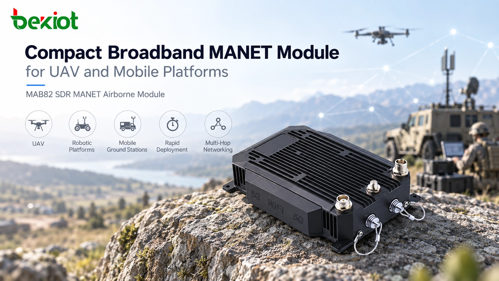 Внешний вид бортового модуля MAB82 SDR MANET