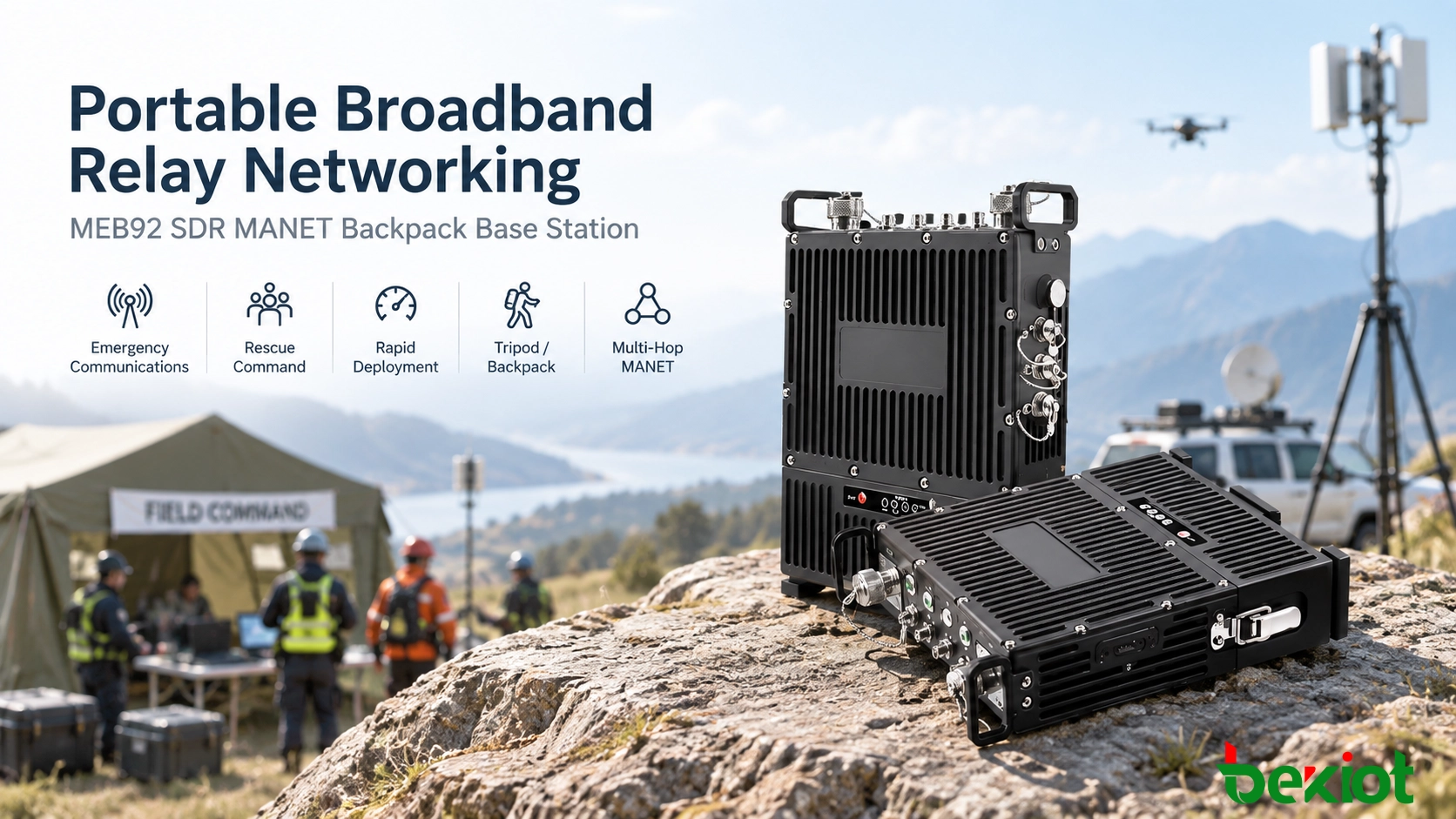 Внешний вид ранцевой базовой станции MEB92 SDR MANET
