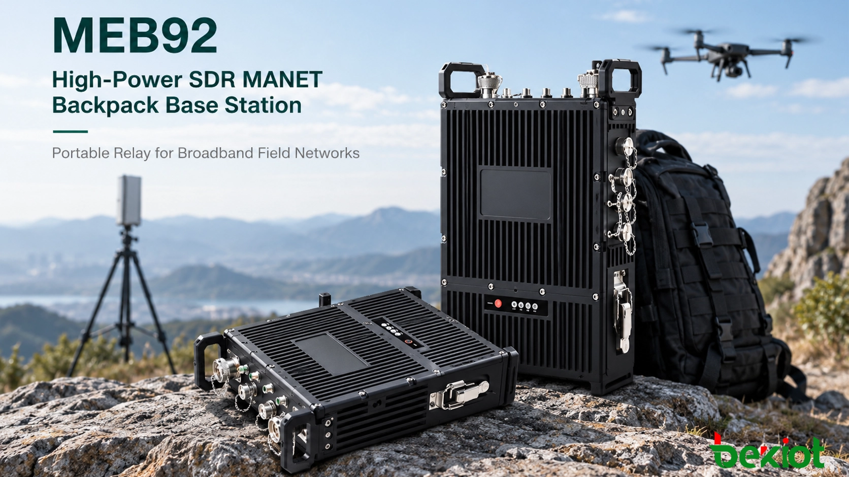 Внешний вид высокомощной ранцевой базовой станции MEB92 SDR MANET