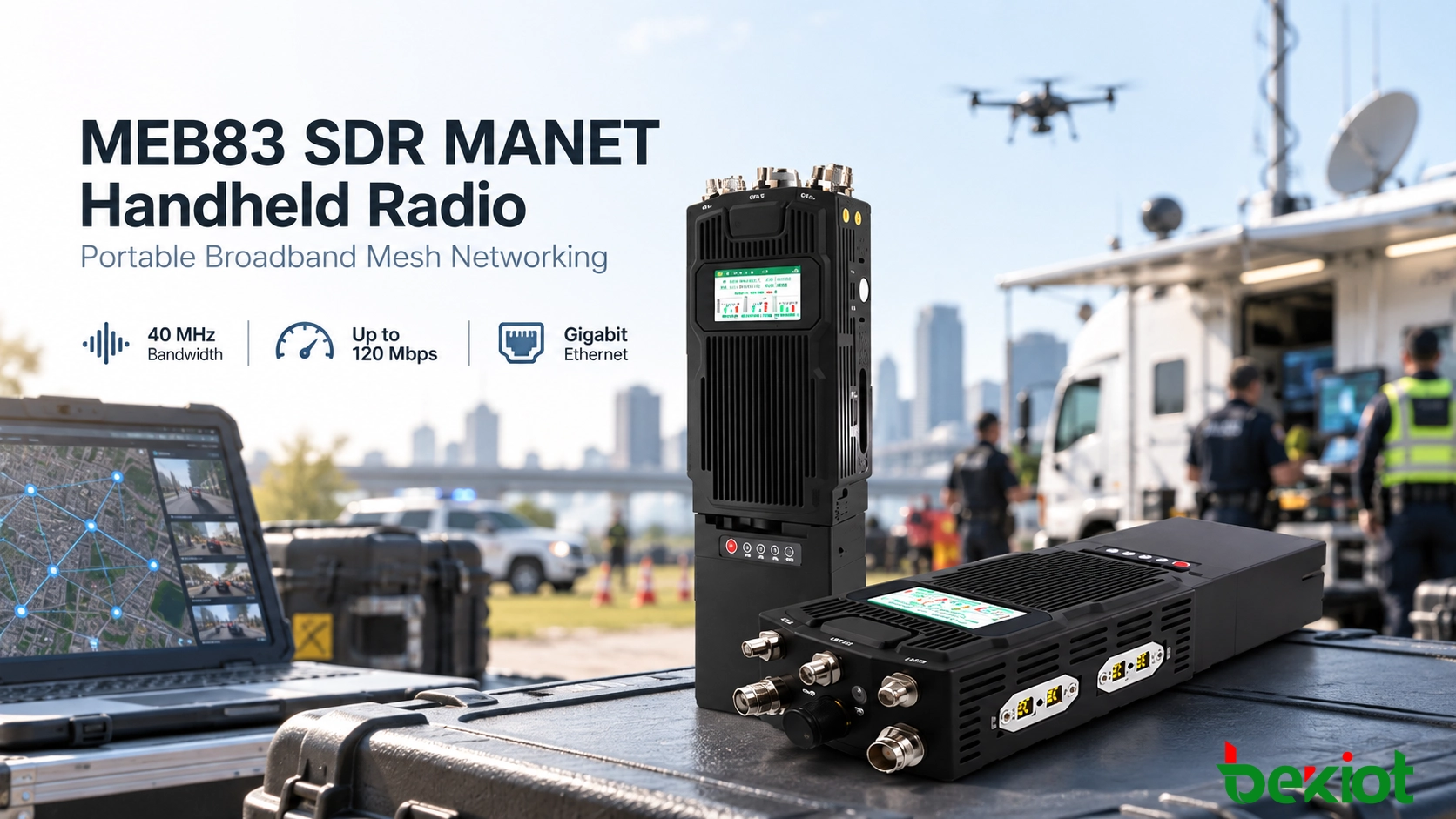 Внешний вид портативной радиостанции MEB83 SDR MANET