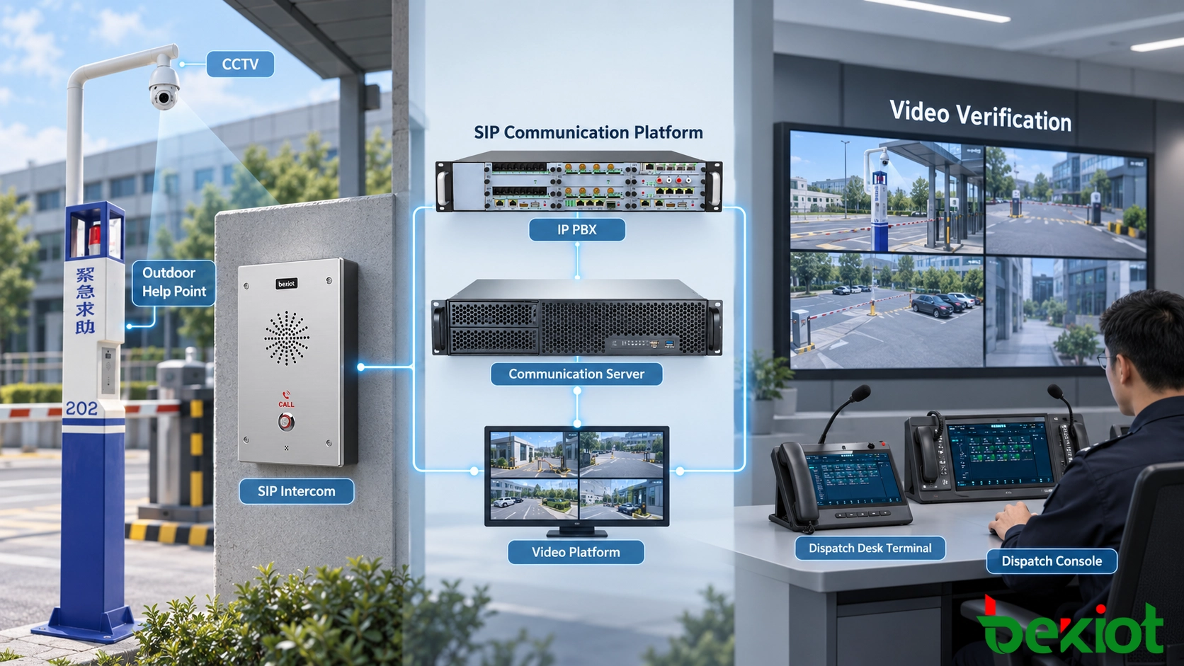 Экстренное SIP-переговорное устройство в системе визуальной проверки CCTV